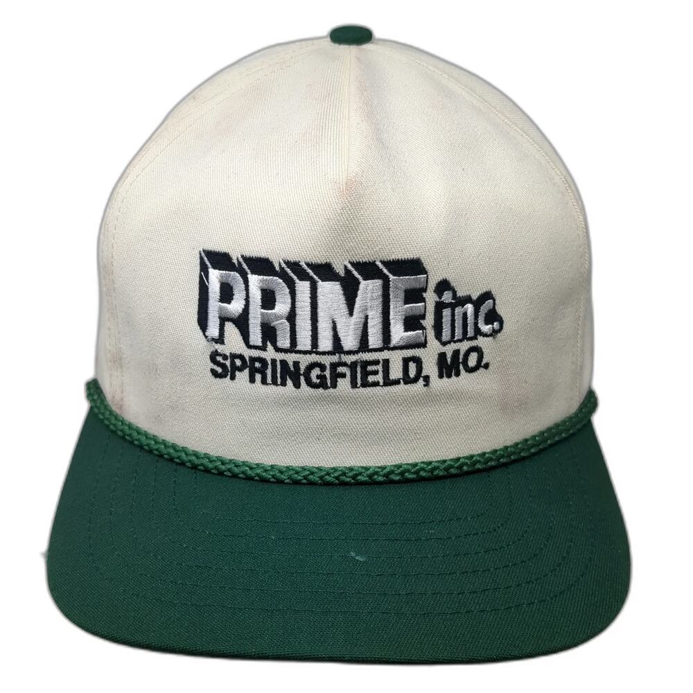 Mad Hatters Inc 5 Panel White Green Hat One Size Rope Prime Inc Springfield MO